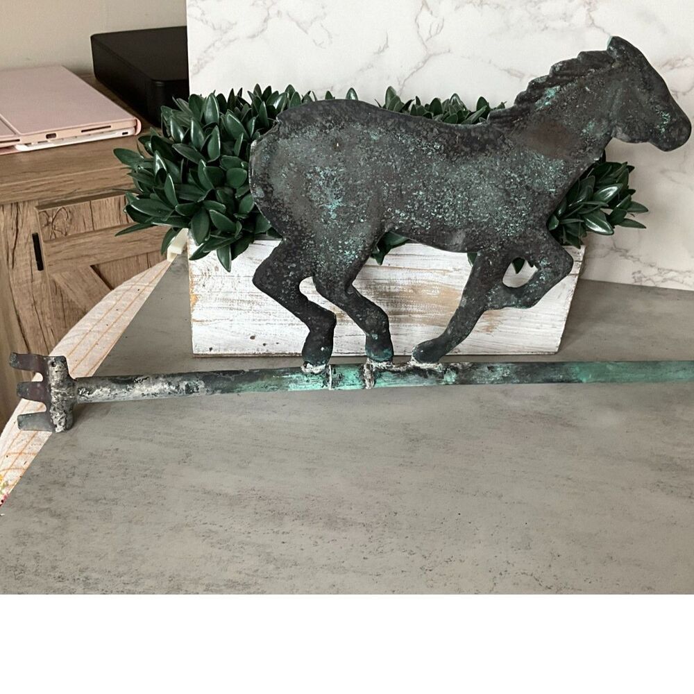 Incredible antique horse weather vane topper copper? salvage piece - Picture 2 of 9